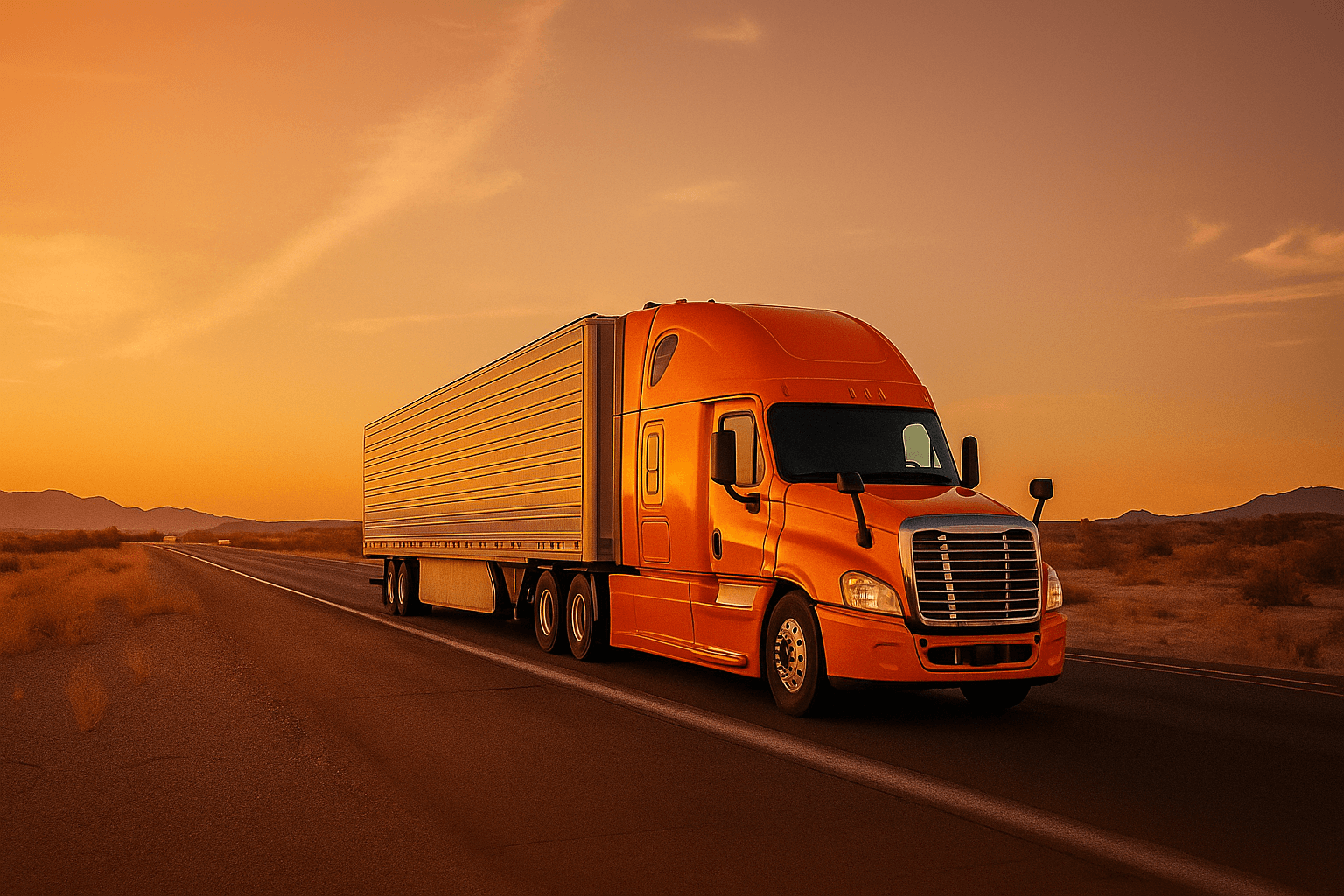 Trailway Express truck on highway